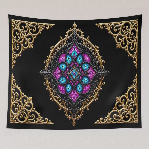 Item preview, Cyber Gothic Vitray Cathedral Rose Crest designed and sold by Breezes-of-Ida.