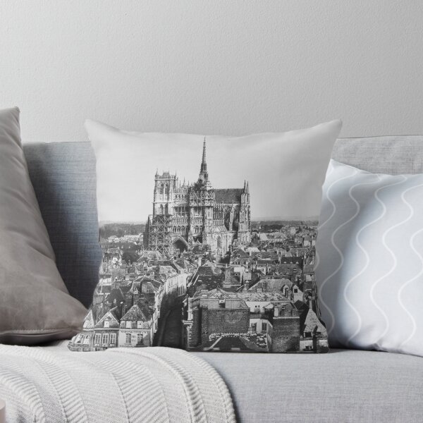 Item preview, Gothic majestic Notre-Dame d'Amiens, Amiens, France cityscape 1855 19th Century black and white vintage photograph designed and sold by Astrid Arkhangelsky.