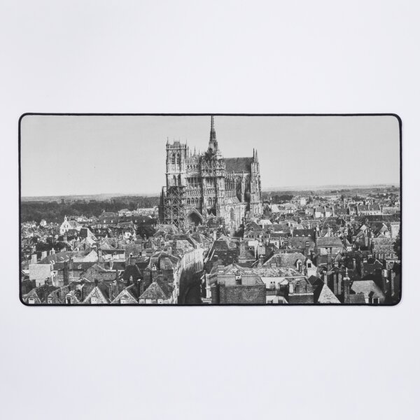 Item preview, Gothic majestic Notre-Dame d'Amiens, Amiens, France cityscape 1855 19th Century black and white vintage photograph designed and sold by Astrid Arkhangelsky.