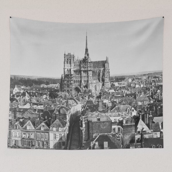 Item preview, Gothic majestic Notre-Dame d'Amiens, Amiens, France cityscape 1855 19th Century black and white vintage photograph designed and sold by Astrid Arkhangelsky.