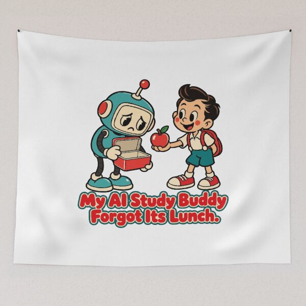 Item preview, My AI Study Buddy Forgot Its Lunch Retro Robot School Humor designed and sold by ThreadQuirk.