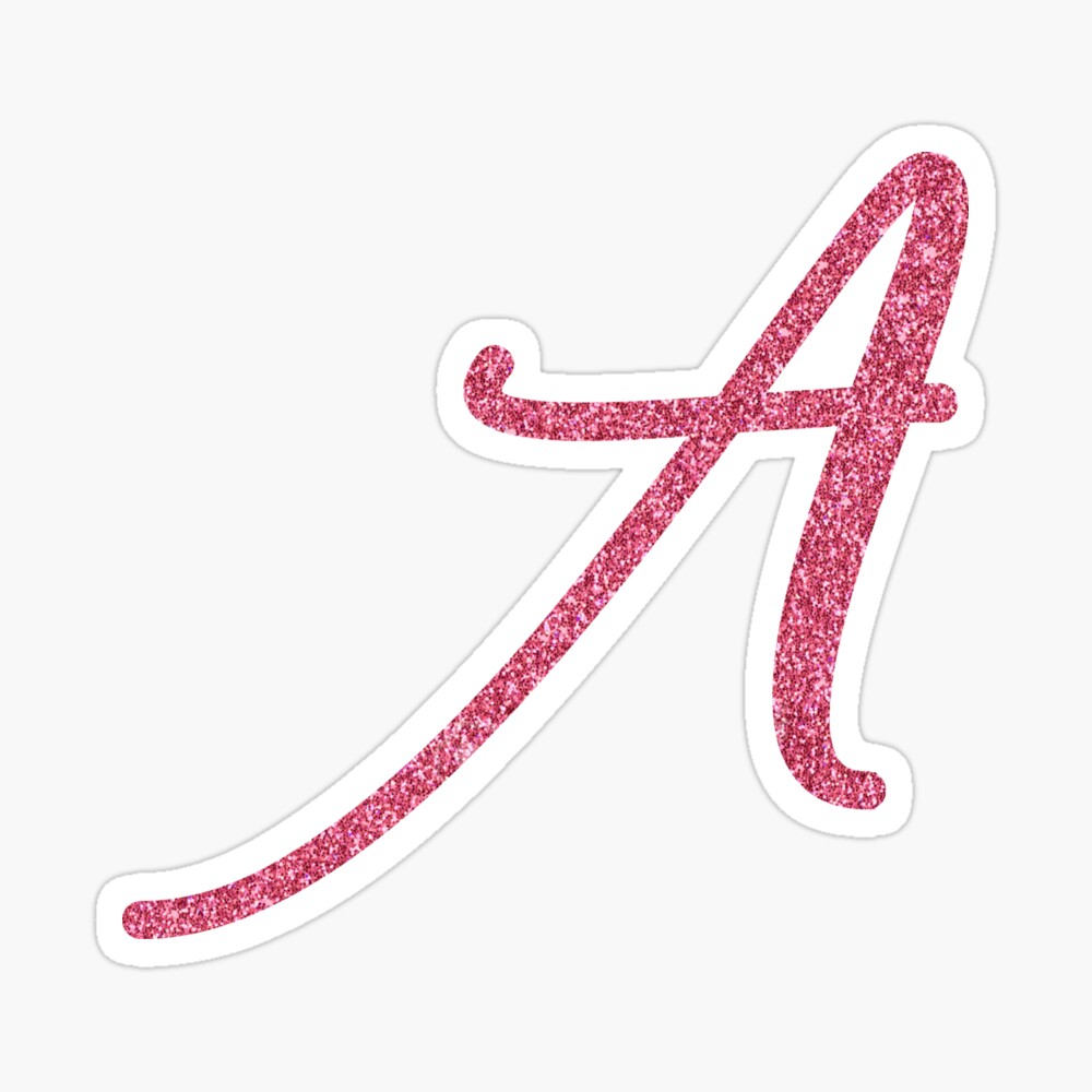 pink glitter letter a photographic print by qthephotog redbubble