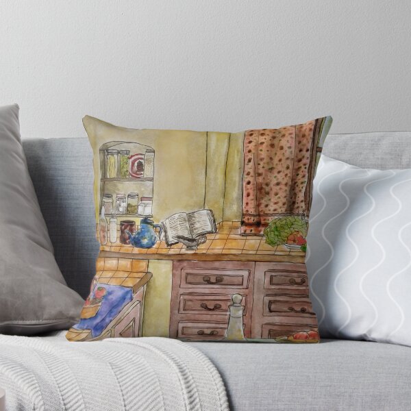 Item preview, Yellow Kitchen with Polka Dot Curtain designed and sold by PulsarArte.