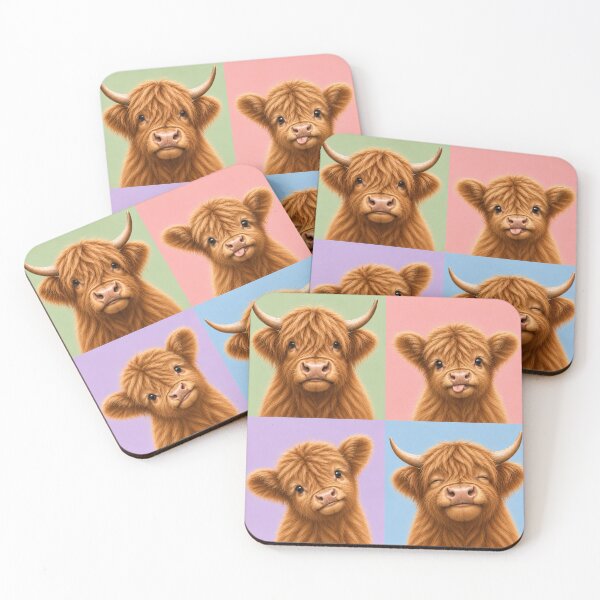 Item preview, Cute Fluffy Highland Cow Portraits designed and sold by pixiedustpaint.