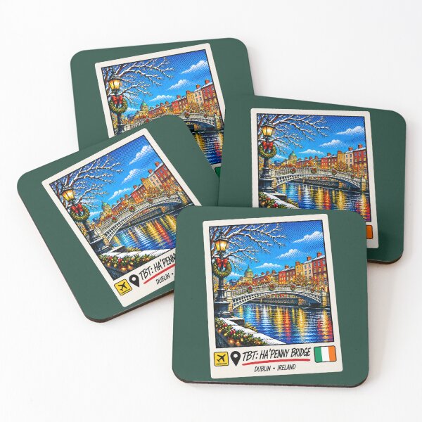 Item preview, TBT Ha'penny Bridge Dublin Christmas Vintage Pop Art designed and sold by JEFFCORA.