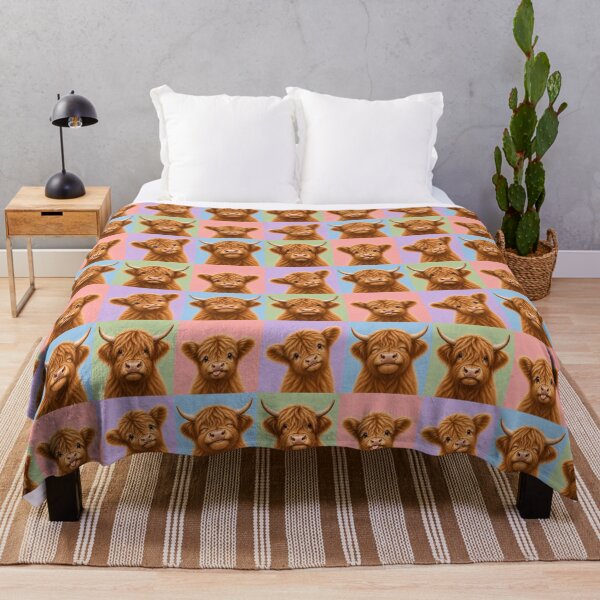 Item preview, Cute Fluffy Highland Cow Portraits designed and sold by pixiedustpaint.