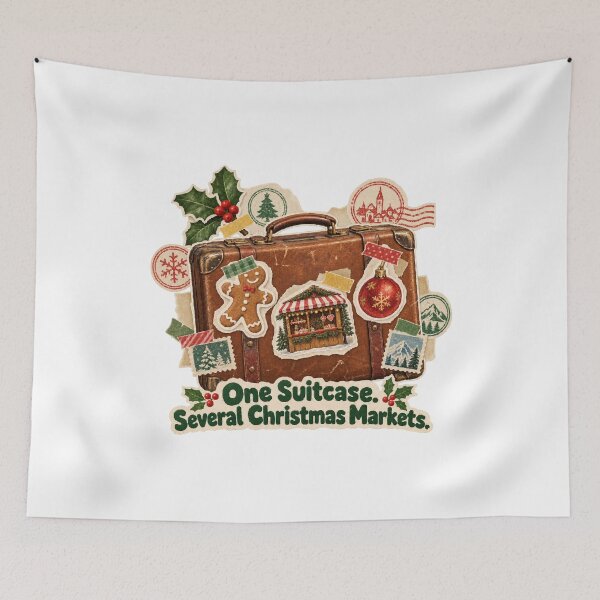 Item preview, One Suitcase Several Christmas Markets Travel Scrapbook Collage designed and sold by ThreadQuirk.