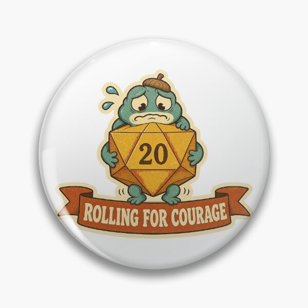 Item preview, Rolling for Courage Nervous Frog with a Giant D20 designed and sold by Northroom Studio.