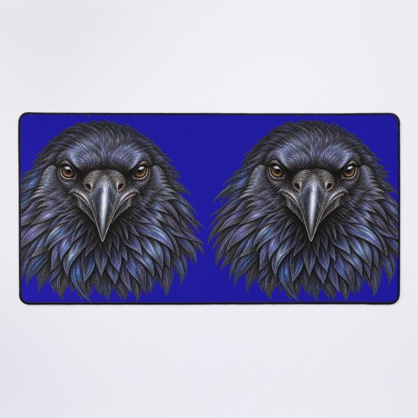 Item preview, Blue and black raven Gothic portrait designed and sold by JOANNASKAH.