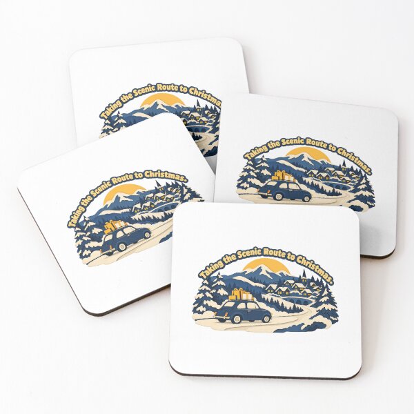 Item preview, Taking the Scenic Route to Christmas Winter Road Trip Travel Art designed and sold by ThreadQuirk.