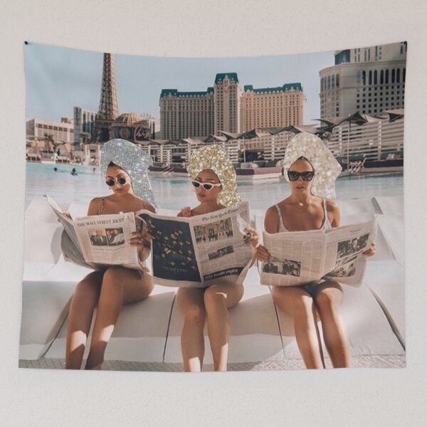 Item preview, Fashion Vintage Aesthetic Girls Reading Newspapers designed and sold by Alexandra Renee.