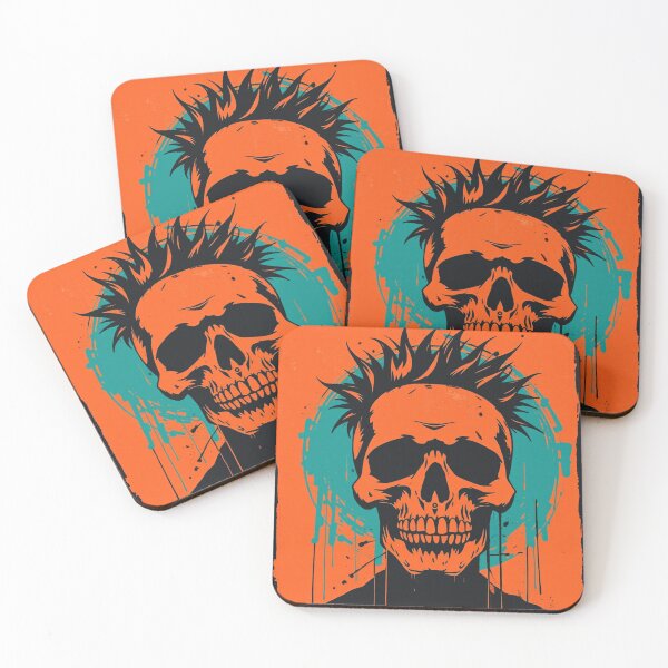 Item preview, Grunge Orange Skull Pop Art designed and sold by ERODED SELF.