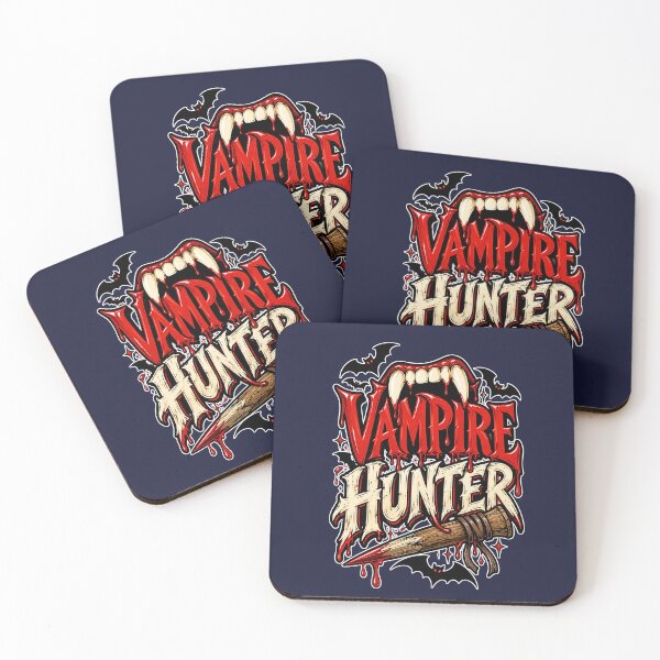 Item preview, Vampire Hunter | Gothic Halloween Typography with Fangs and Wooden Stake designed and sold by TheStephanieRome.
