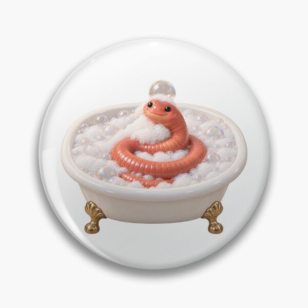 Item preview, Bañera con lombriz gigante y alegre designed and sold by Sillytoe.
