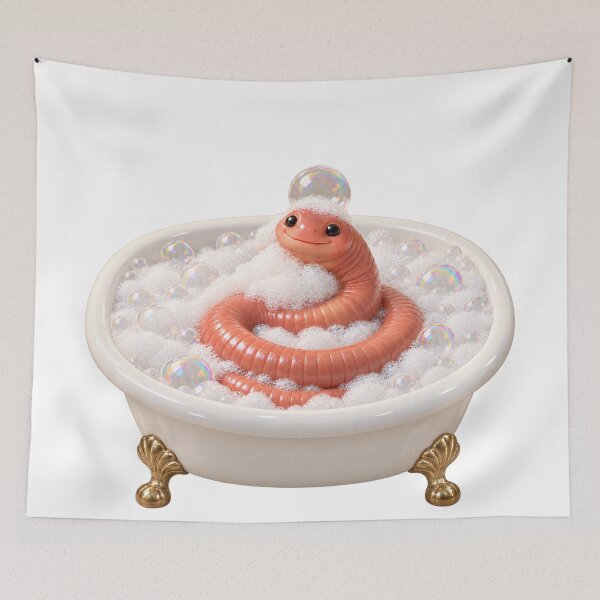 Item preview, Cheerful Giant Earthworm Bathtub designed and sold by Sillytoe.