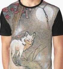 Fox & Wisps - Kitsune Yokai Foxfire Graphic T-Shirt