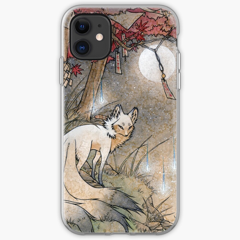 Fox & Wisps - Kitsune Yokai Foxfire iPhone Case & Cover