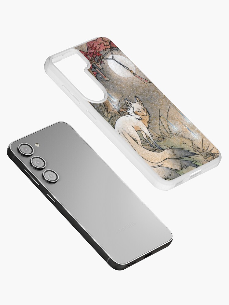Thumbnail 2 of 4, Samsung Galaxy Phone Case, Fox & Wisps - TeaKitsune Fox Yokai designed and sold by TeaKitsune.