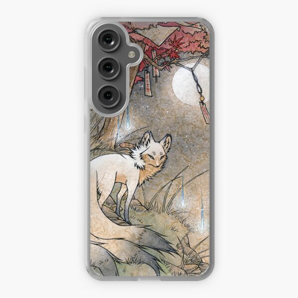 Item preview, Fox and Wisps Under the Moon and Maple Leaves designed and sold by TeaKitsune.