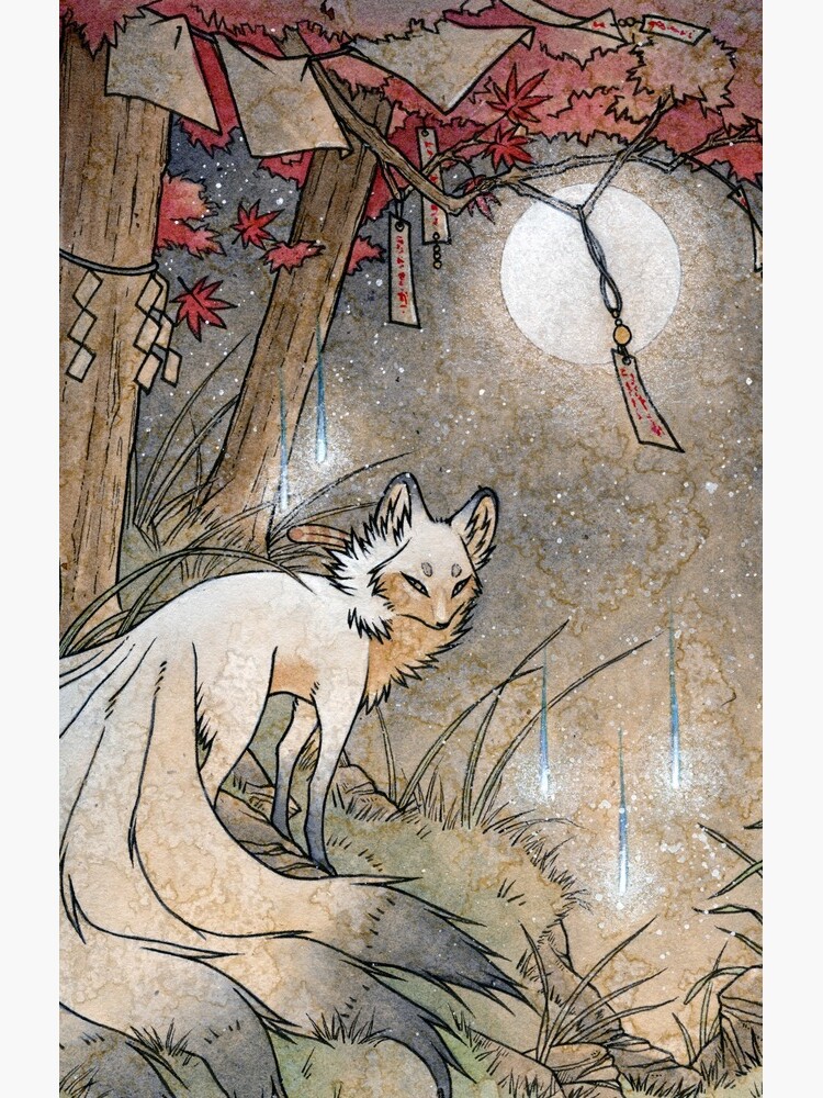 Fox & Wisps - Kitsune Yokai Foxfire by TeaKitsune