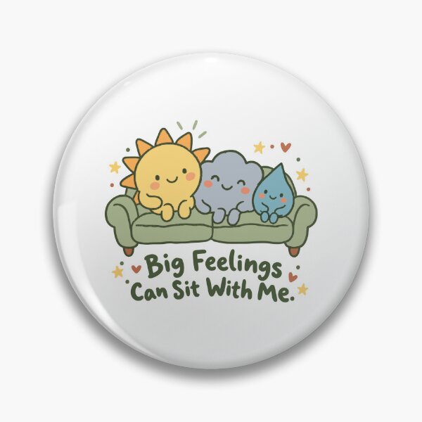 Item preview, Big Feelings Can Sit With Me Cute Mental Health Doodle designed and sold by ThreadQuirk.