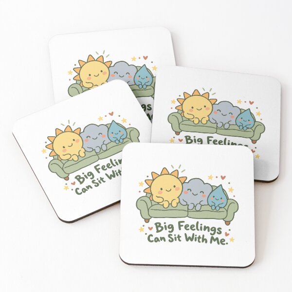 Item preview, Big Feelings Can Sit With Me Cute Mental Health Doodle designed and sold by ThreadQuirk.