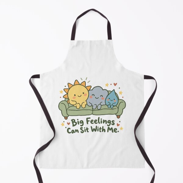 Item preview, Big Feelings Can Sit With Me Cute Mental Health Doodle designed and sold by ThreadQuirk.