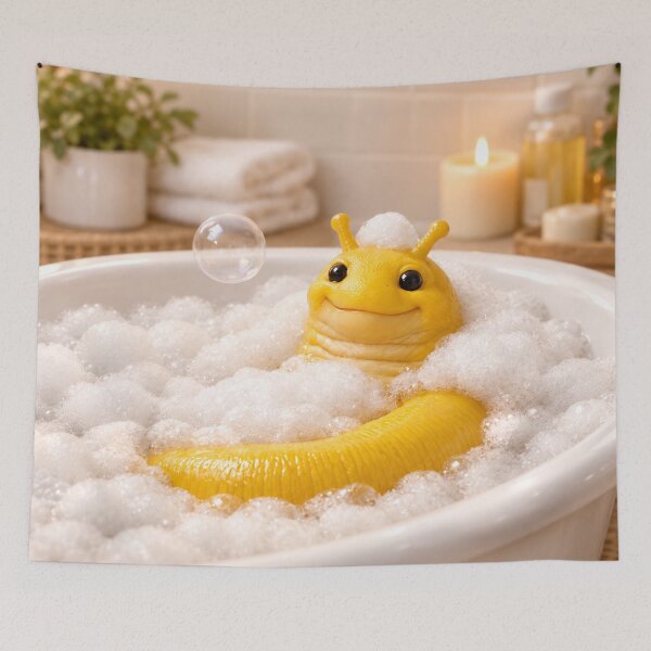 Item preview, Sunny Banana Slug Bubble Bath designed and sold by Sillytoe.