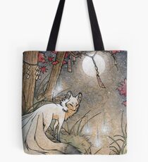 Fox & Wisps - Kitsune Yokai Foxfire Tote Bag