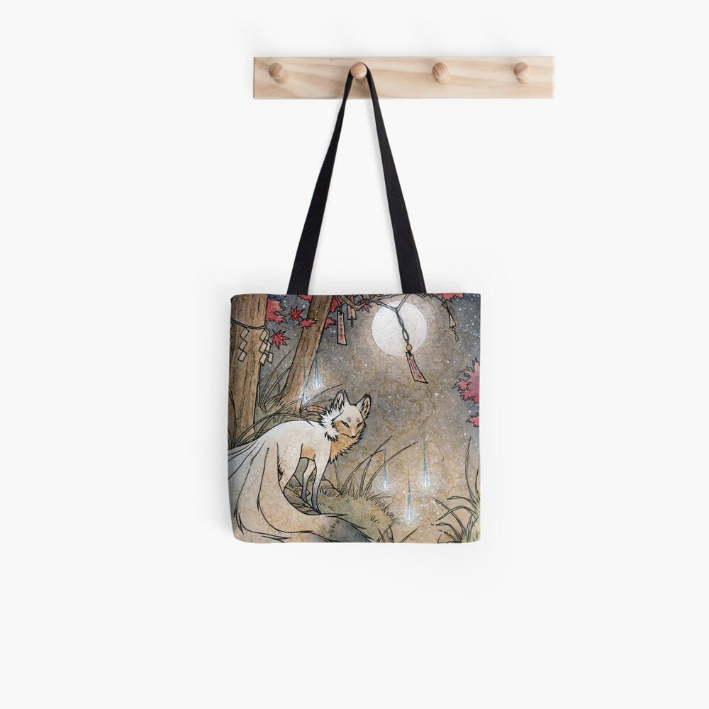 Fox & Wisps - Kitsune Yokai Foxfire Tote Bag