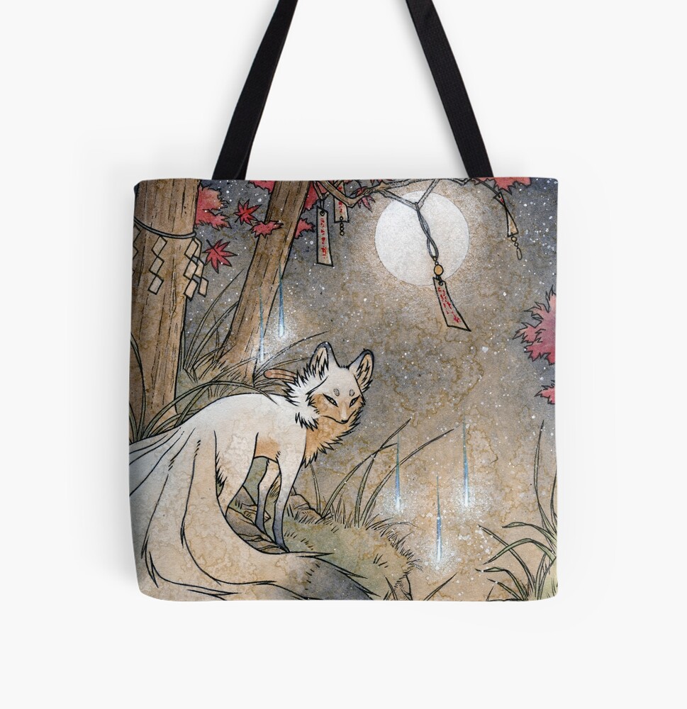 Fox and Wisps Under the Moon and Maple Leaves iPhone Case