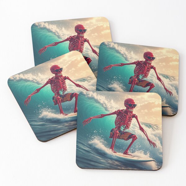 Item preview, Cool Crimson Skeleton Surfing in Hawaiian Beach designed and sold by AWADHESH  CHAURASIA.