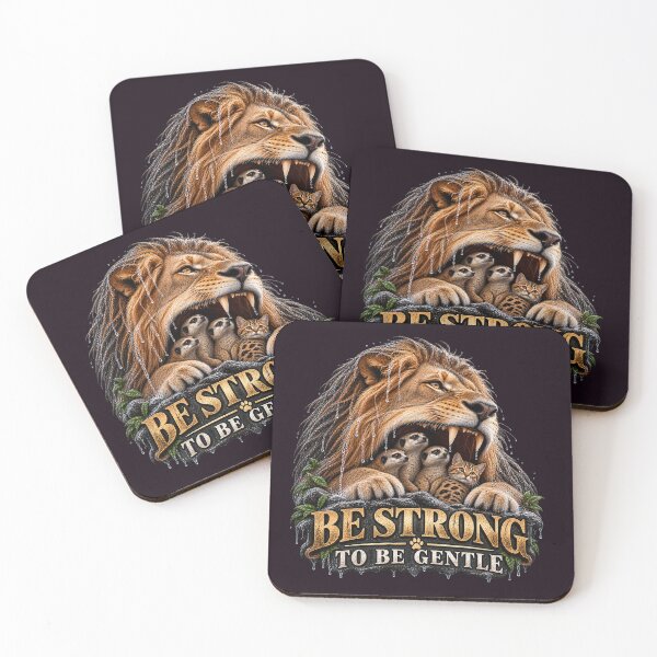 Item preview, Be Strong to Be Gentle – Lion Protecting Small Animals designed and sold by Mizaideas.