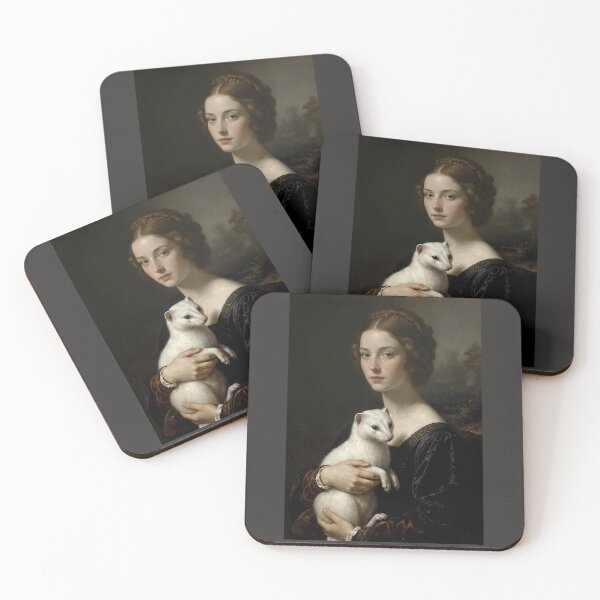 Item preview,  Renaissance Lady with Ermine Oil Painting designed and sold by Utopian-Magic.