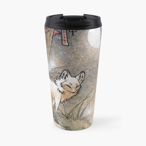 Fox & Wisps - TeaKitsune Fox Yokai Travel Coffee Mug