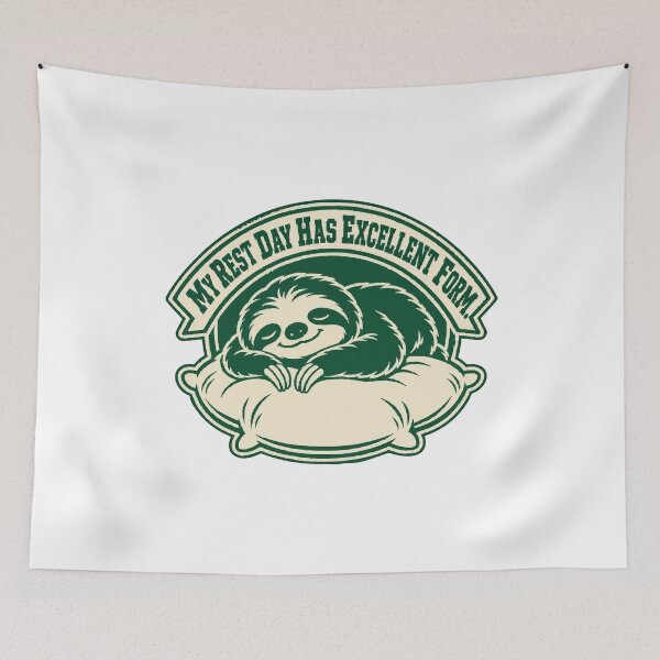 Item preview, My Rest Day Has Excellent Form Sloth Gym Wellness Humor designed and sold by ThreadQuirk.