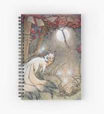Fox & Wisps - Kitsune Yokai Foxfire Spiral Notebook