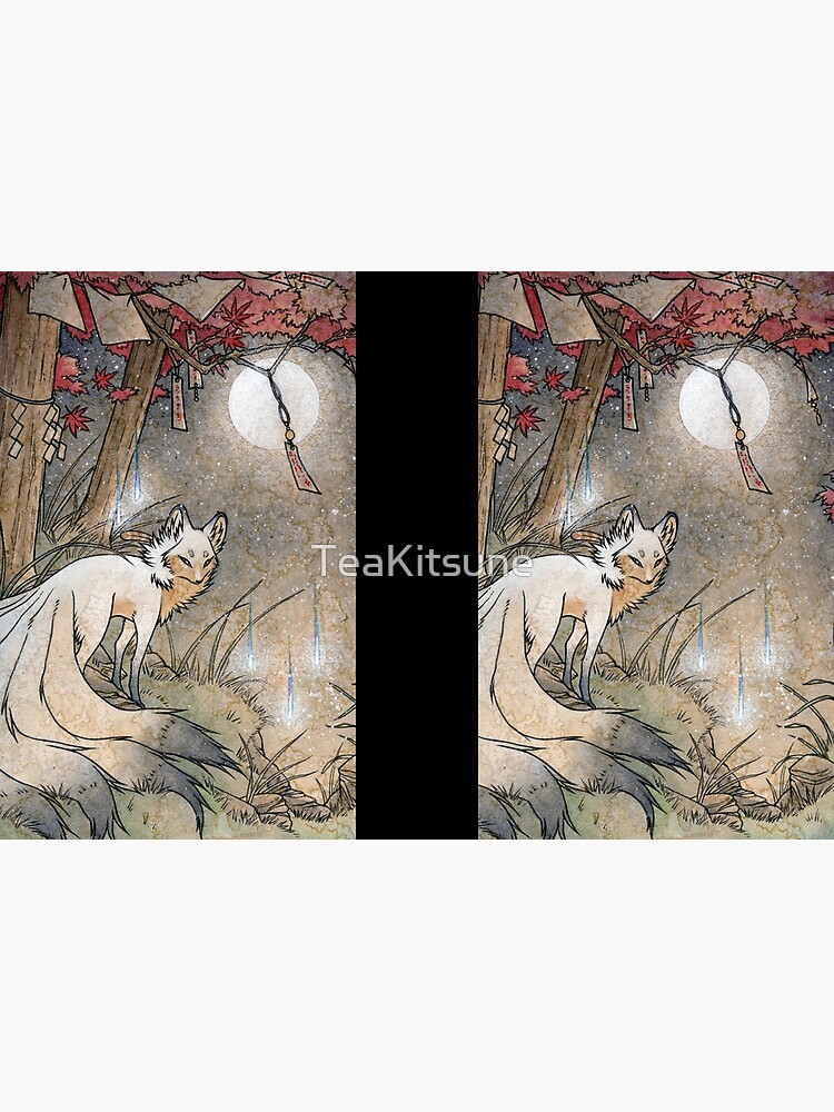 Thumbnail 3 of 3, Journal, Fox and Wisps Under the Moon and Maple Leaves designed and sold by TeaKitsune.
