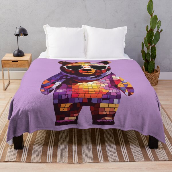 Item preview, Cool mosaic bear wearing sunglasses. Colorful, geometric art of a bear. designed and sold by designmari.