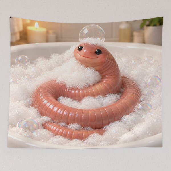 Item preview, Cozy Giant Earthworm Bubble Bath designed and sold by Sillytoe.
