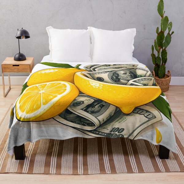 Item preview, Lemon Filled with Dollar Bills, Money and Citrus Fruit, Financial Success Concept Illustration designed and sold by DoveArtDesigns.