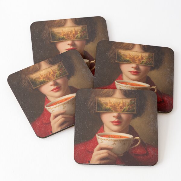 Item preview, Surreal Woman with Tomato Soup and Dream City designed and sold by Shannon Hilson.