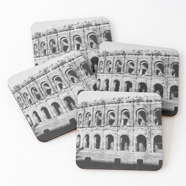 Item preview, Amphitheater, Roman Colosseum of Nîmes, France 1853 vintage black and white photograph designed and sold by Astrid Arkhangelsky.