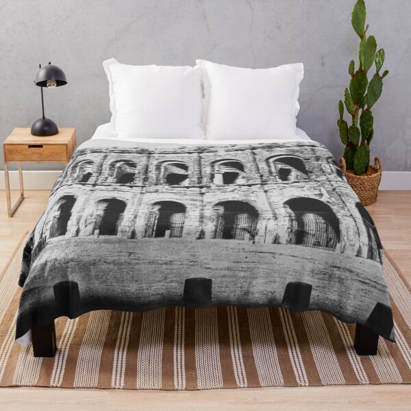 Item preview, Amphitheater, Roman Colosseum of Nîmes, France 1853 vintage black and white photograph designed and sold by Astrid Arkhangelsky.