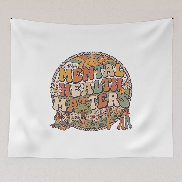 Item preview,  Mental Health Matters Groovy Positive Mindset Aesthetic designed and sold by gear-posters.