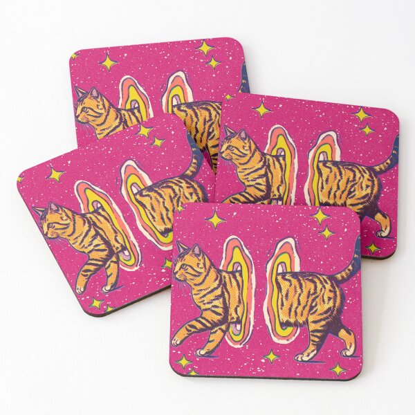 Item preview, Tabby Cat Walking Through Space Portal in Magenta designed and sold by Fani*.