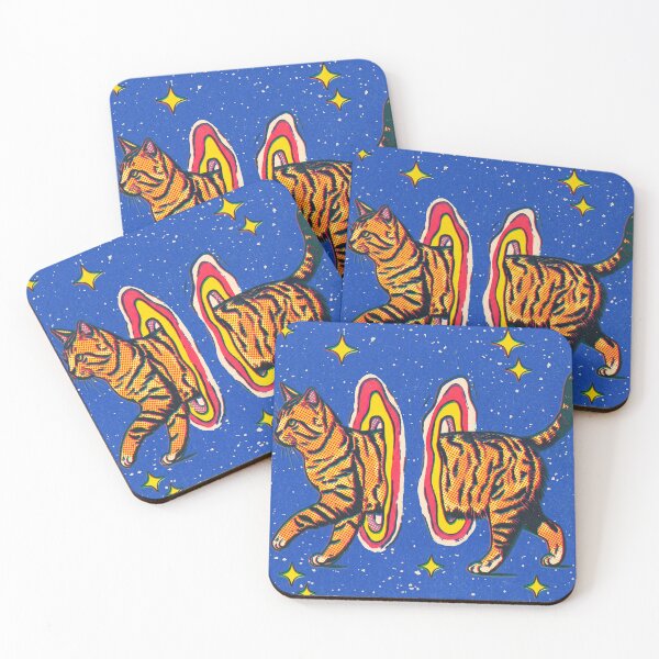 Item preview, Tabby Cat Walking Through Space Portal in Blue designed and sold by Fani*.