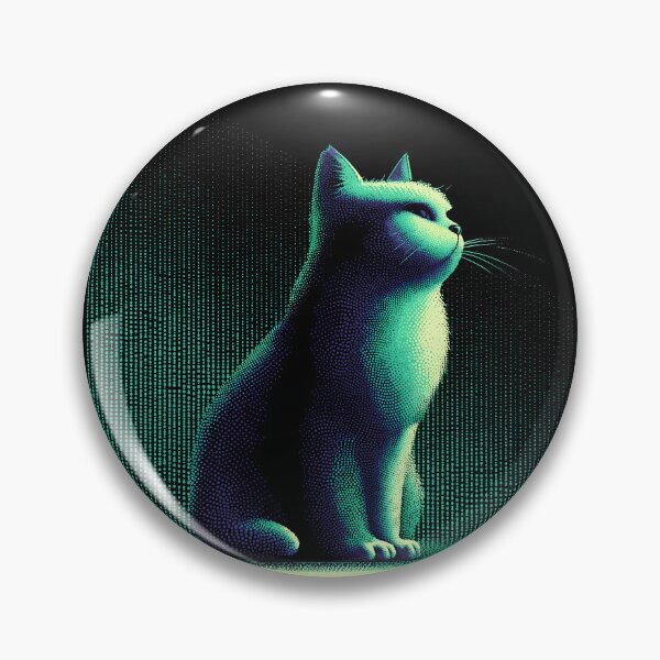 Item preview, Neon Halftone Cyber Cat designed and sold by ClubVacay.