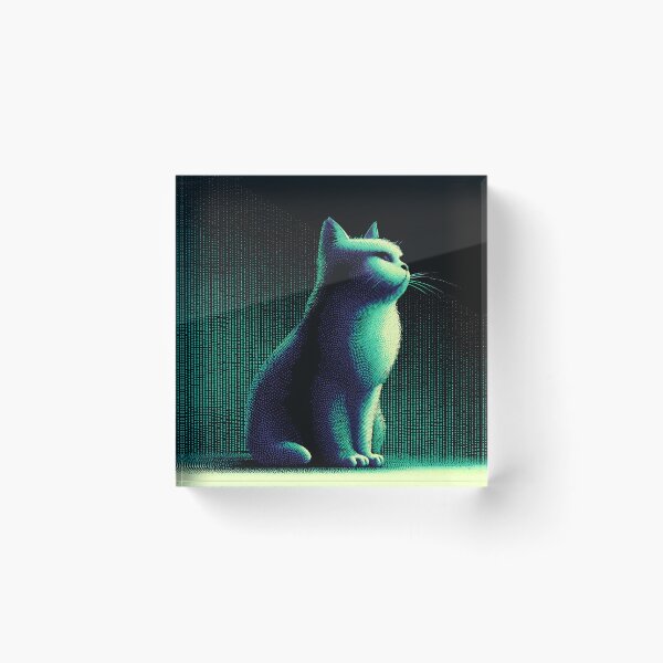 Item preview, Neon Halftone Cyber Cat designed and sold by ClubVacay.