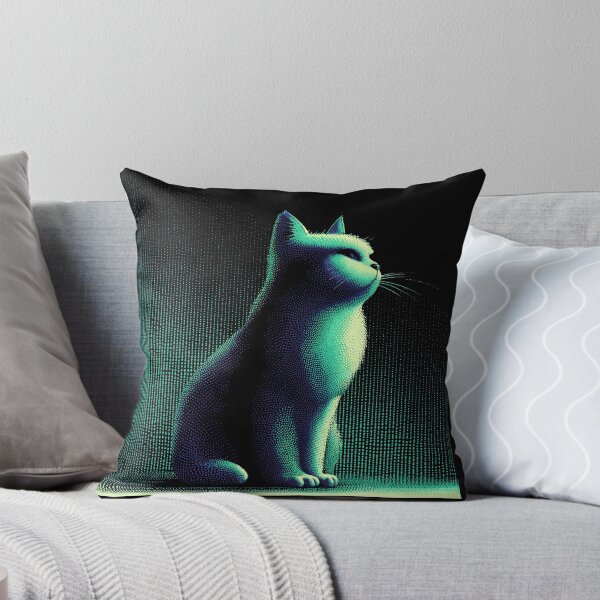 Item preview, Neon Halftone Cyber Cat designed and sold by ClubVacay.